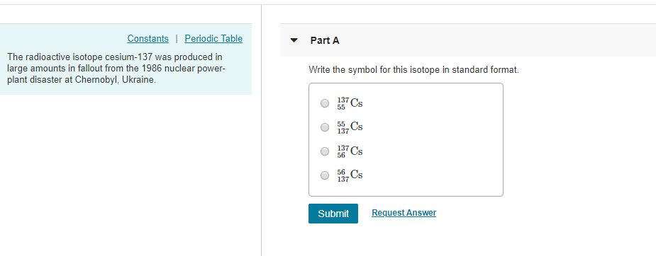 Solved Constants I Periodic Table Part A The Radioactive Chegg Com