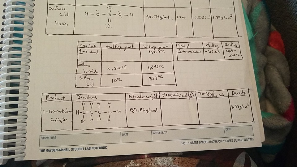 Solved How To Find Theoretical Yield Of 1 Bromobutane Fo Chegg Com