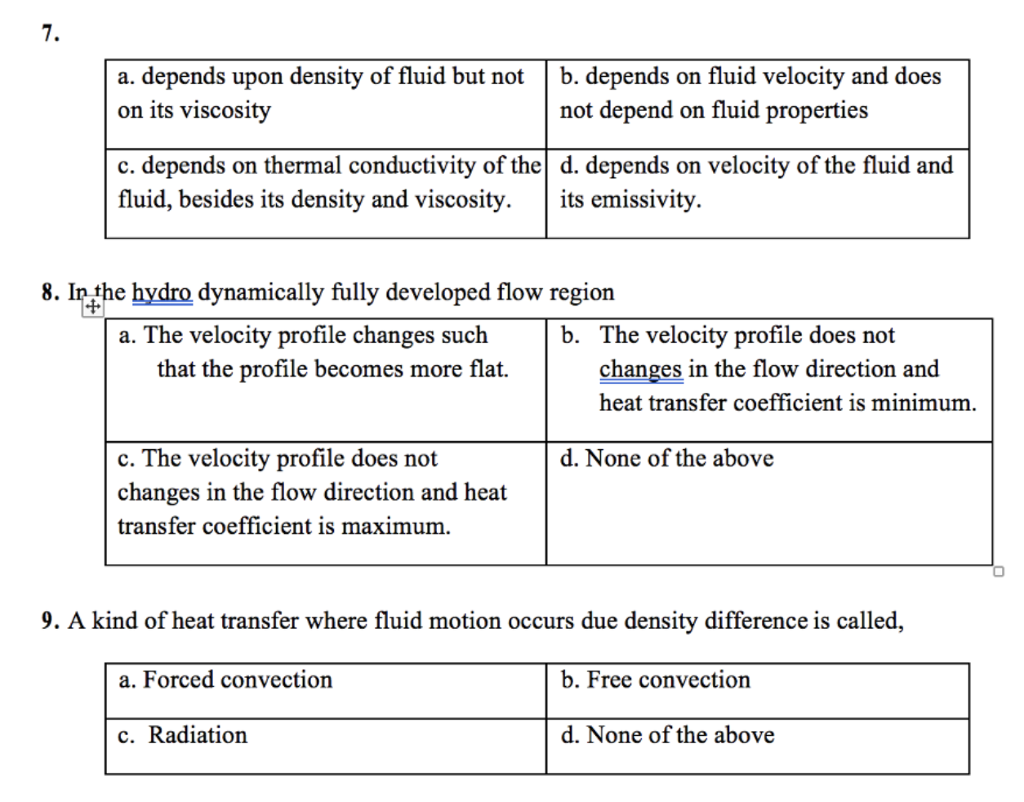 Solved 7 Depends Upon Density Of Fluid But Not B Depends Chegg Com