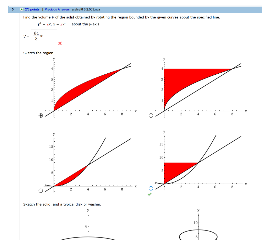 Solved Find The Volume V Of The Solid Obtained By Rotating Chegg Com