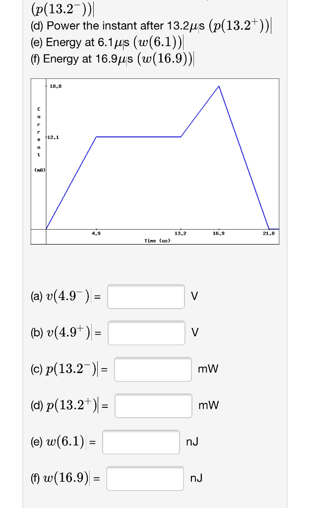 Solved Given A 68 Mh Inductor With The Current Shown In T Chegg Com