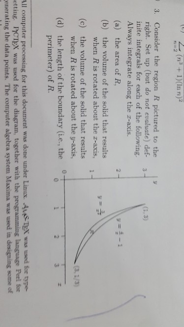 Solved N3 1 Inn 2 3 Consider The Region R Pictured T Chegg Com