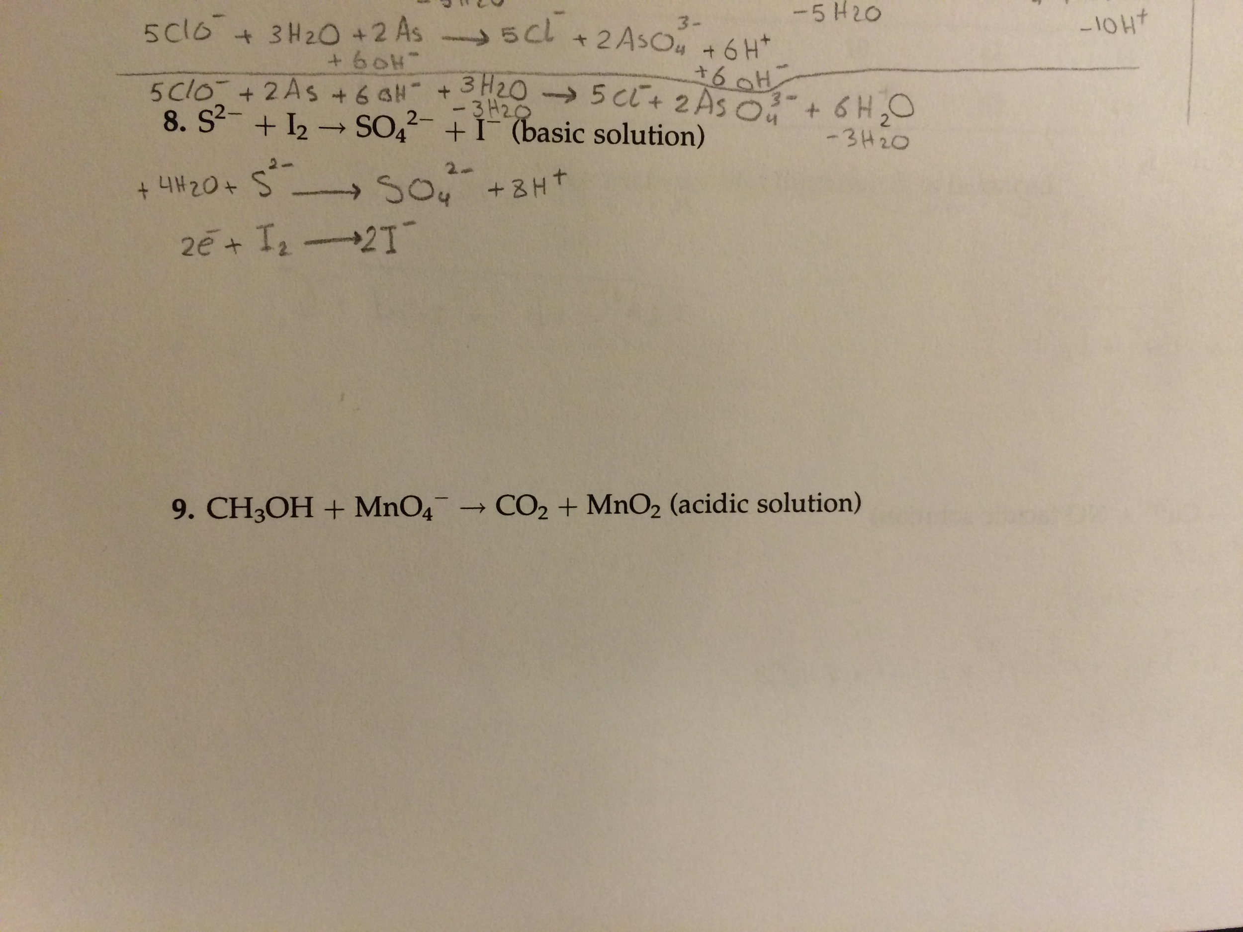 Half-equation for potassium manganate picture