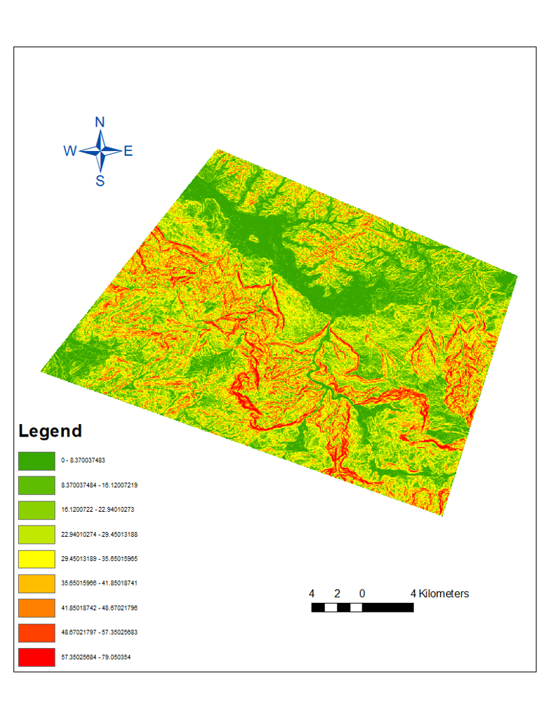 Solved Write Description About This Slope Map Arcgis Sof Chegg Com