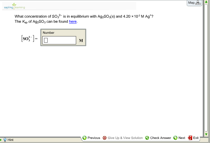What Concentration Of So32 Is In Equilibrium With Chegg 