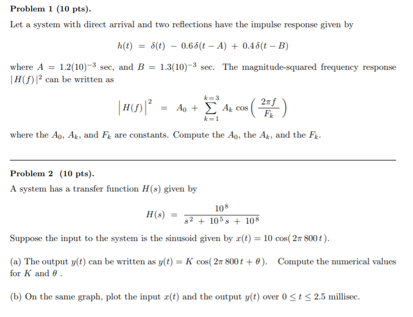 Solved Problem 1 10 Pts Let A System With Direct Arriva Chegg Com