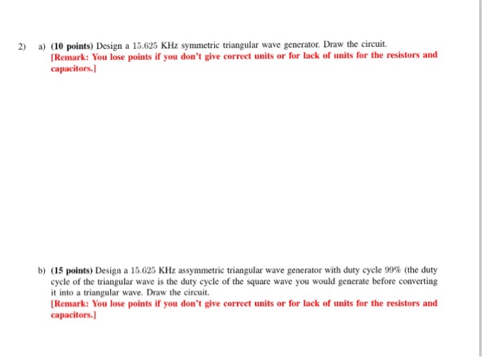 Solved Design A 15 625 Khz Symmetric Triangular Wave Gene Chegg Com