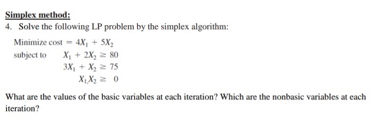 Solved Solve The Following Lp Problem By The Simplex Algo Chegg Com