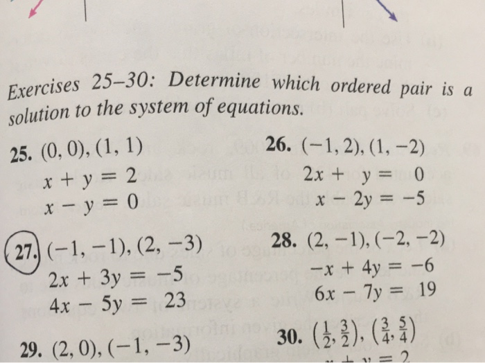 Solved Determine Which Ordered Solution To The System Of Chegg Com