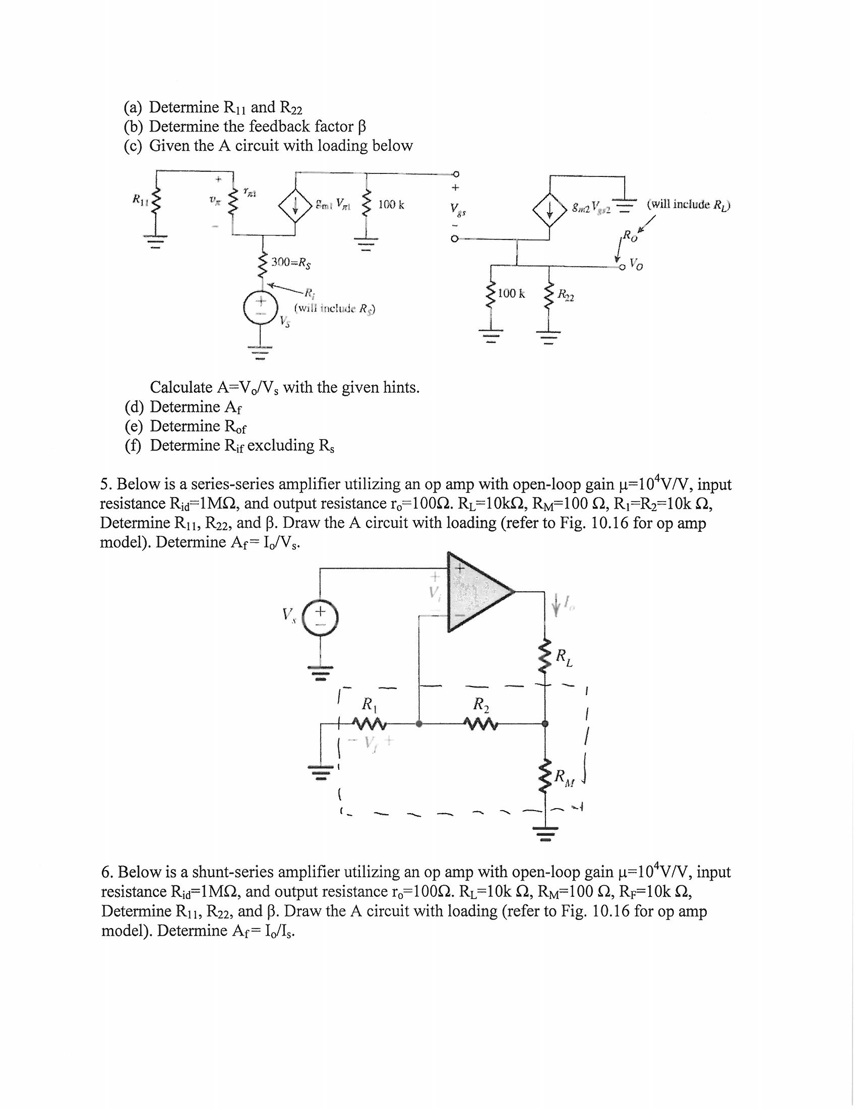 Characterize Each Of The Following Amplifiers By F Chegg Com