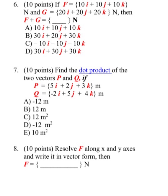 Solved If F 10 I 10 J 10 K N And G i j Chegg Com