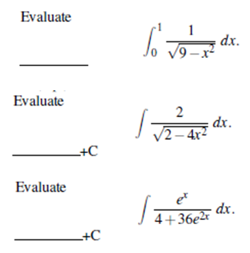 Solved Evaluate Integral 0 1 1 Square Root 9 X 2 Dx Chegg Com