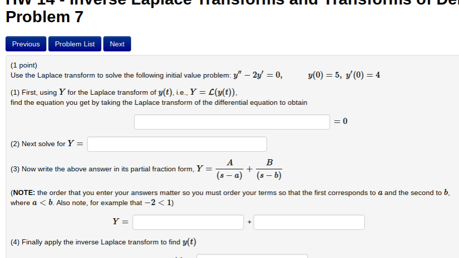 Solved Use The Laplace Transform To Solve The Following I Chegg Com