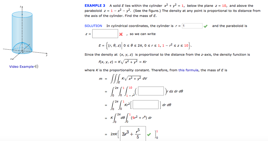 Solved A Solid E Lies Within The Cylinder X 2 Y 2 1 Chegg Com