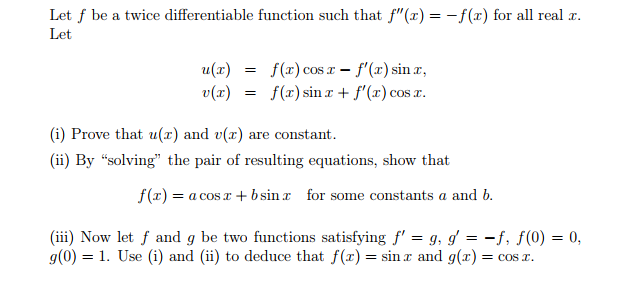 Solved Let F Be A Twice Differentiable Function Such That Chegg Com