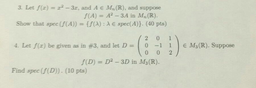 Solved 3 Let F Z Z2 3r And A E Mn R And Suppose F A Chegg Com