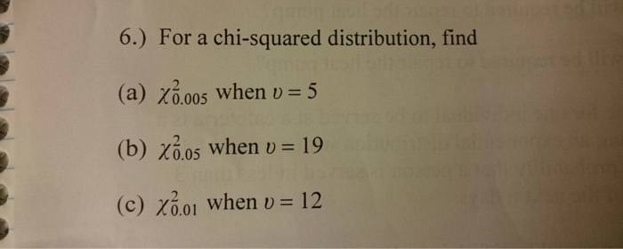 Solved 6 For A Chi Squared Distribution Find A X 2 0 Chegg Com