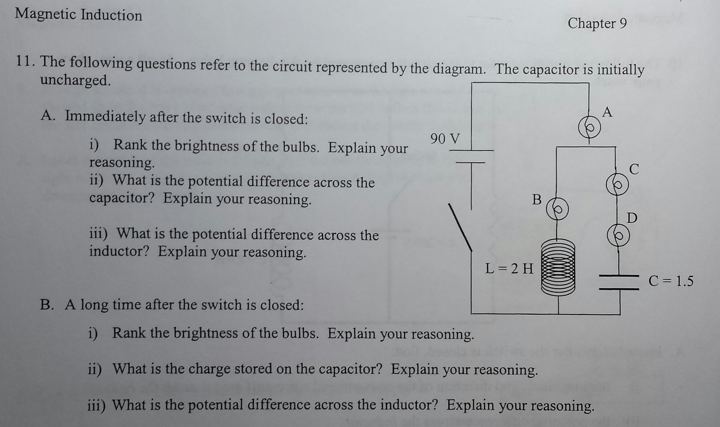 Solved: Attached Is A Picture Of Question 11, It Has Two P ...