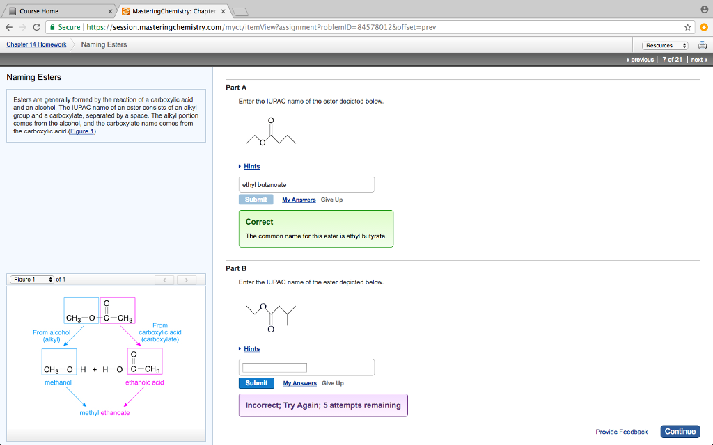 Solved: Enter The IUPAC Name Of The Ester Depicted Below. | Chegg.com
