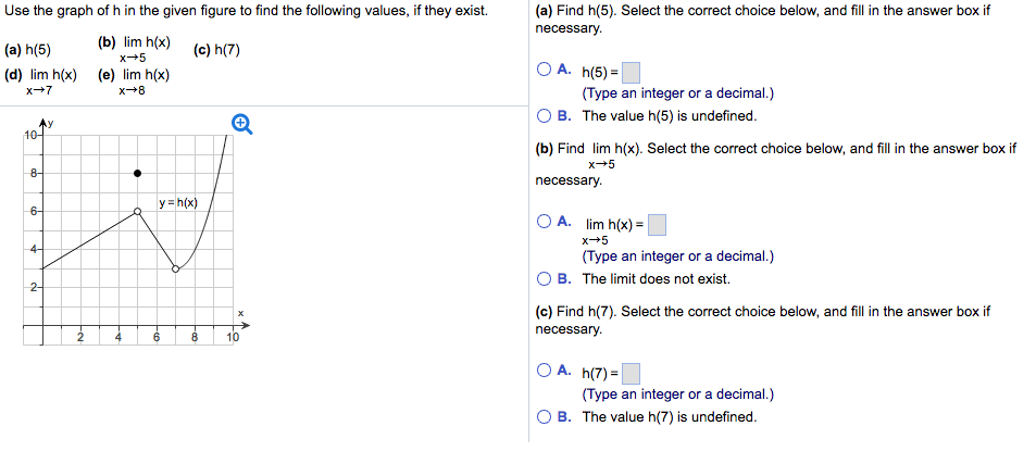 solved a find h 5 select the correct choice below an