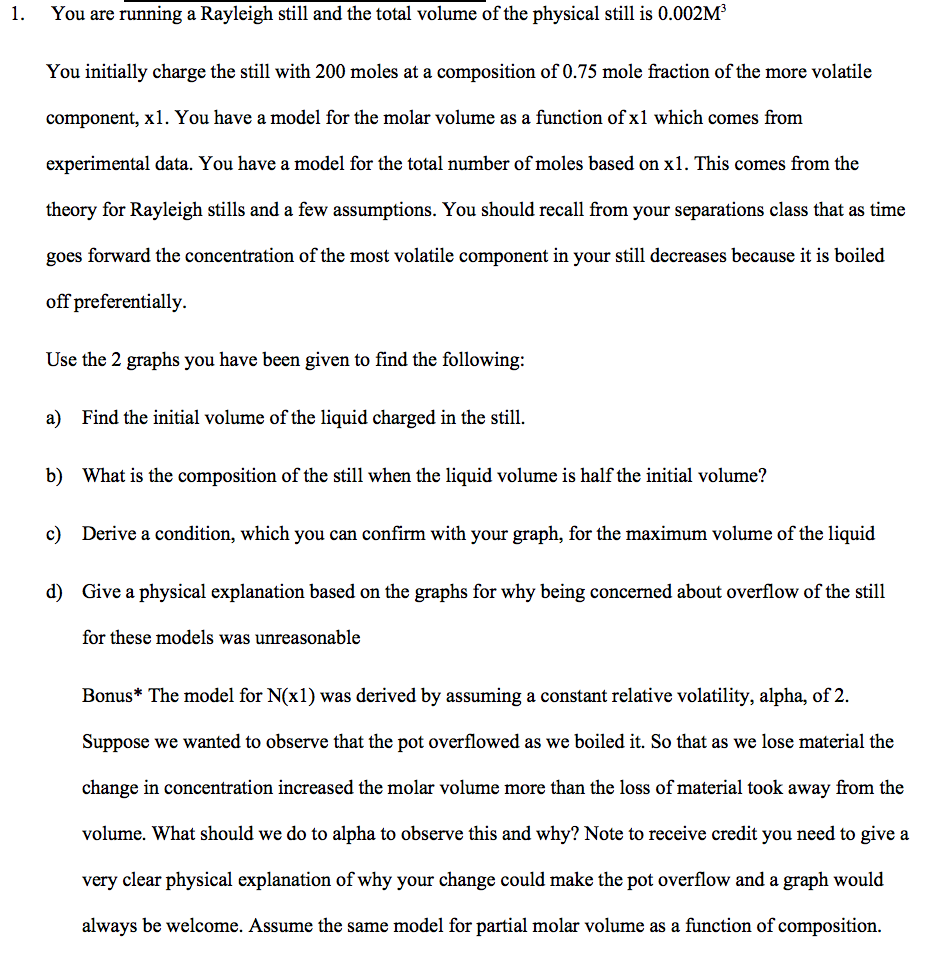 worksheet Molar Volume Worksheet chemical engineering archive march 13 2018 chegg com you are running a rayleigh still and the total volume of physical still
