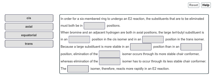 Solved Which Isomer Reacts More Rapidly In An E2 Reaction