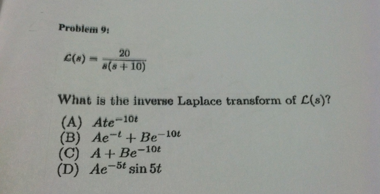 Solved Problem 9 L S S S 10 What Is The Inverse Lap Chegg Com