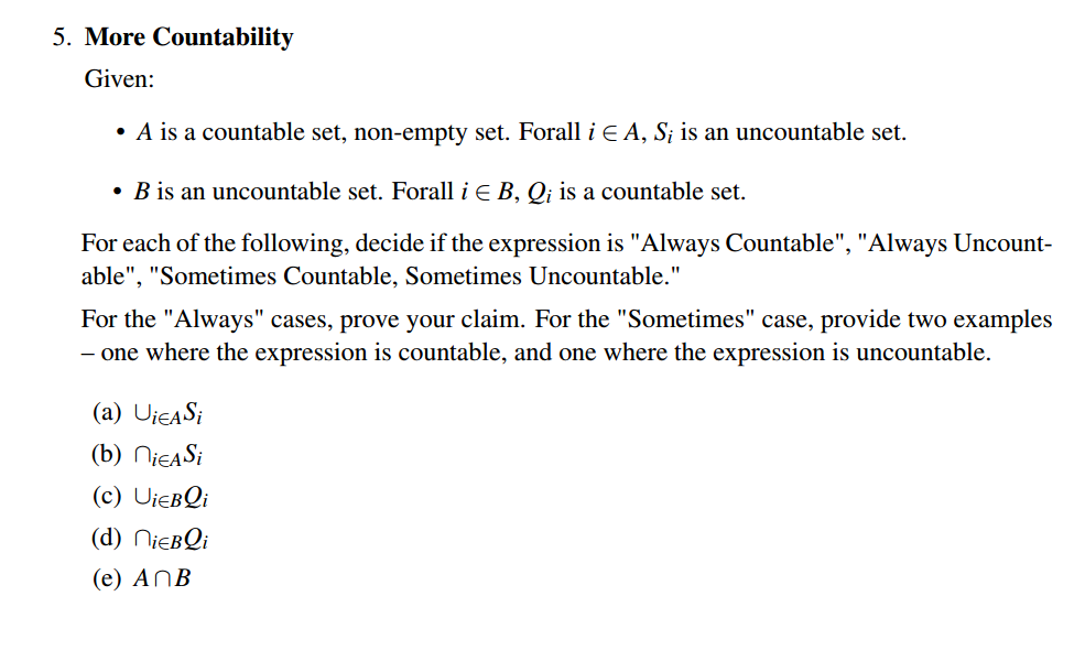 examples of countable sets Cantor and countability: a look at measuring infinities how big is.