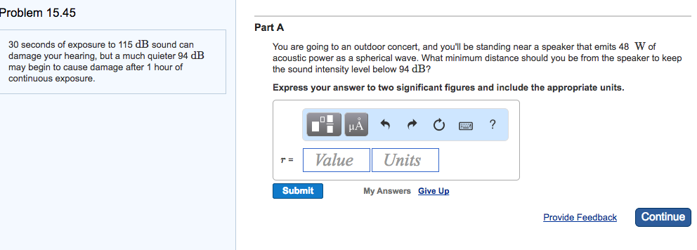 1 Hour Distance From My Location Solved 30 Seconds Of Exposure To 115 Db Sound Can Damage | Chegg.com