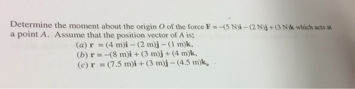 Solved Determine The Moment About The Origin O Of The For Chegg Com