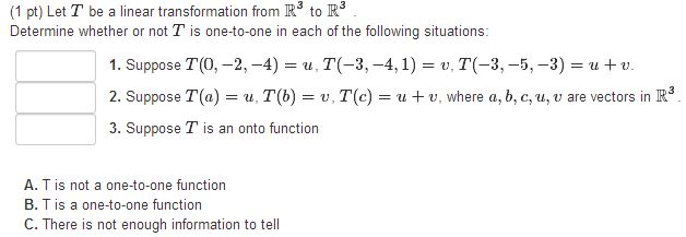 Solved Let T Be A Linear Transformation From R3 To R3 Det Chegg Com