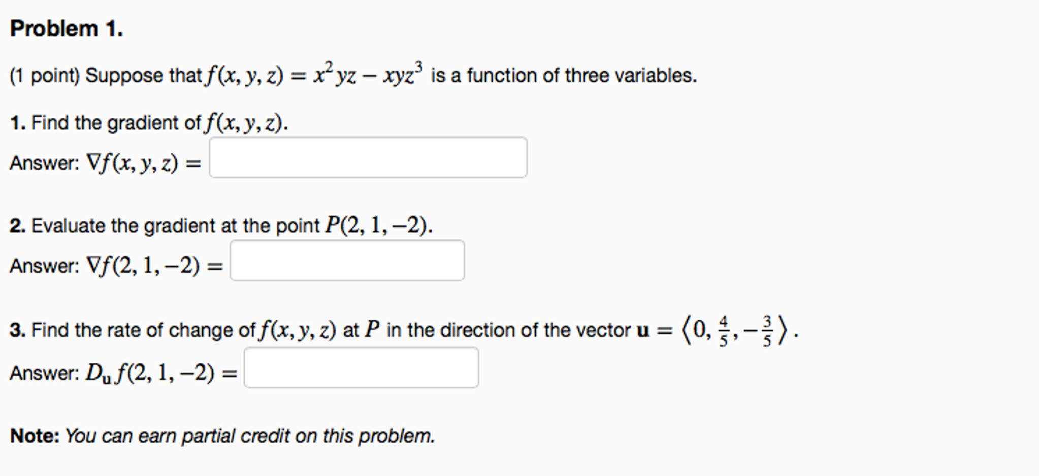 Solved Suppose That F X Y Z X 2yz Xyz 2 Is A Funct Chegg Com