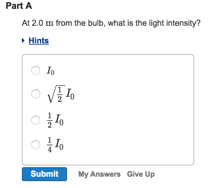 Solved A 60W Light Bulb Radiates Waves U