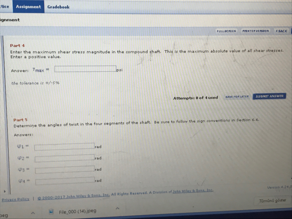 see more Show transcribed image text WileyPLUS: MyWileyPLUS HepI Cantect Us Philpot, Mechanics of Materials, 3e Mechanics of Solids (EA Assignment Gradebook ...