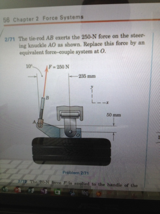 The Tie Rod Ab Exerts The 250 N Force On The Steering Chegg 