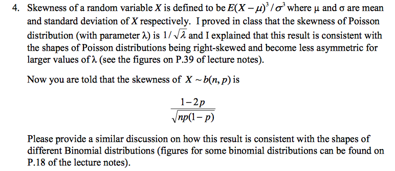 Skewness Of A Random Variable X Is Defined To Be E Chegg Com