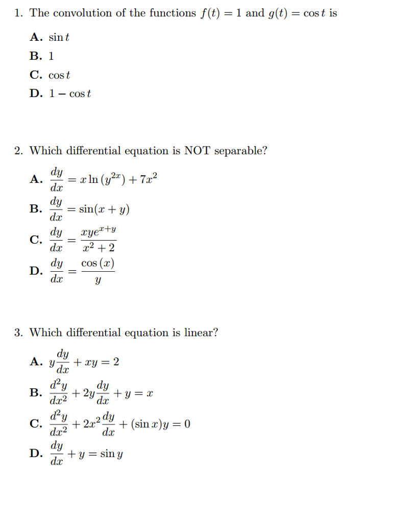 Solved The Convolution Of The Functions F T 1 And G T Chegg Com