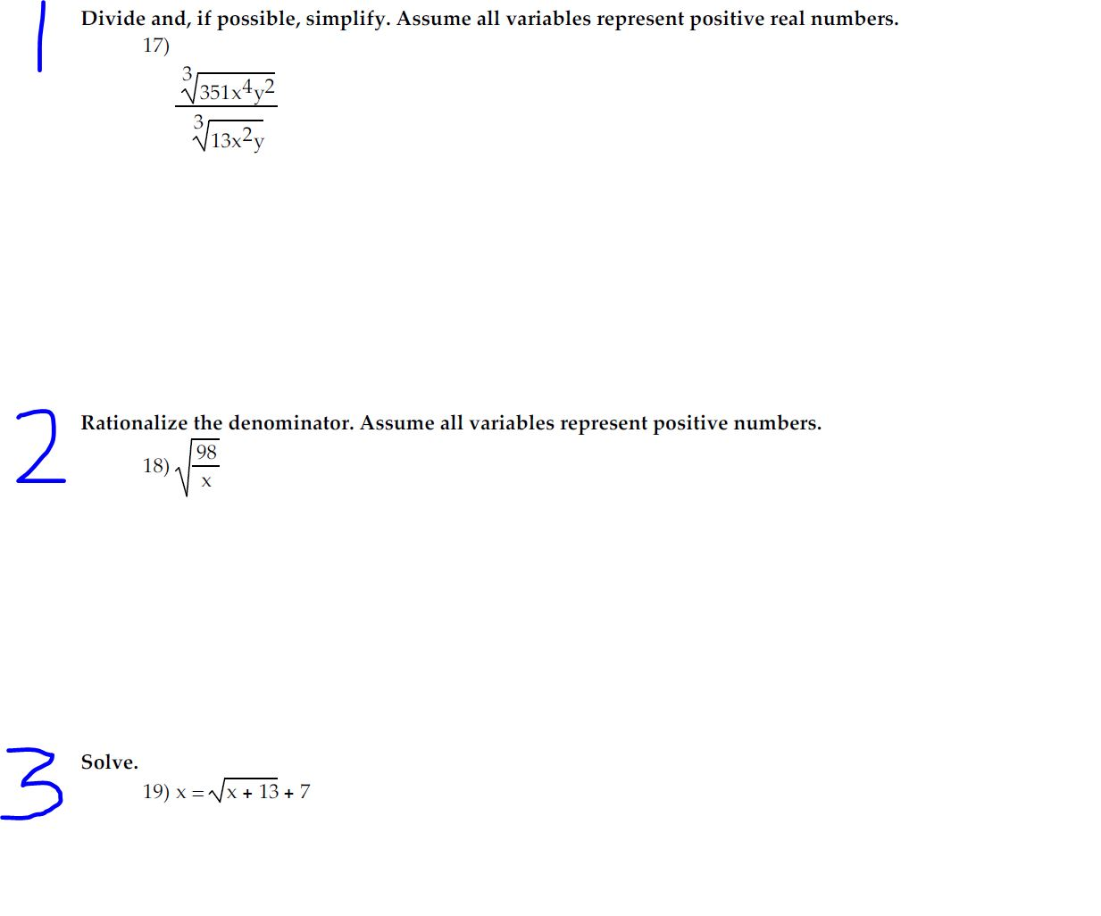 Divide And If Possible Simplify Assume All Chegg 