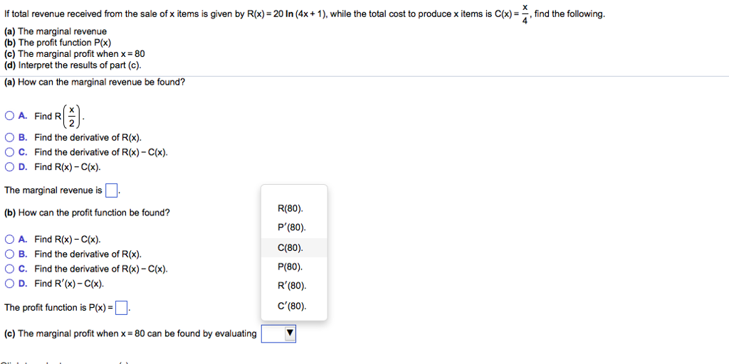 Solved If Total Revenue Received From The Sale Of X Items Chegg Com