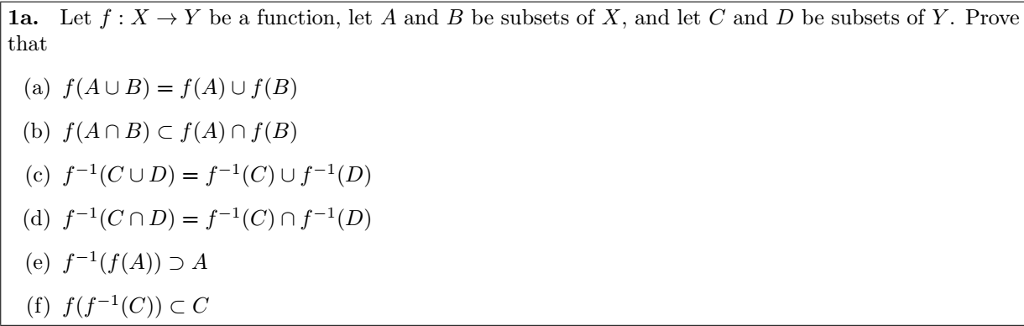 Solved 1a Let F X Y Be A Function Let A And B Be Chegg Com