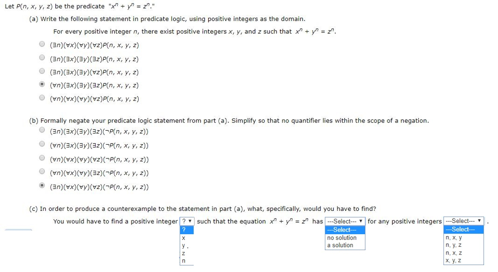 Solved Let P N X Y Z Be The Predicate Xyz A Writ Chegg Com