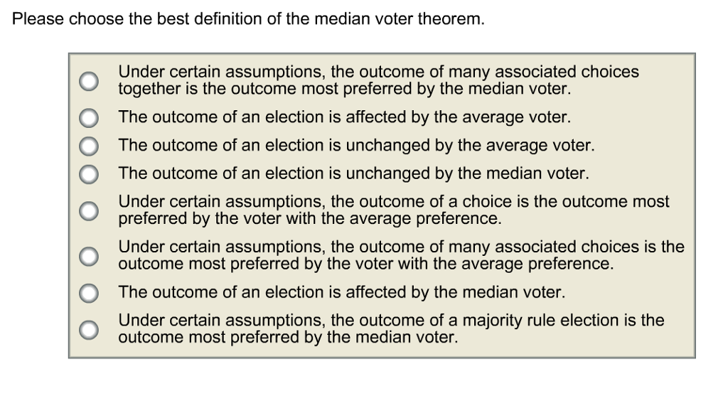 Реферат: Median Voter Theorem Essay Research Paper Median