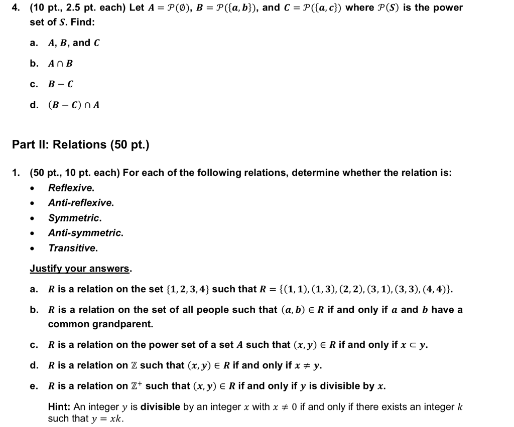 Solved 4 10 Pt 2 5 Pt Each Let A P 0 B P A Chegg Com