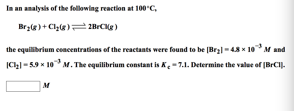 Solved In An Analysis Of The Following Reaction At 100 C Chegg Com