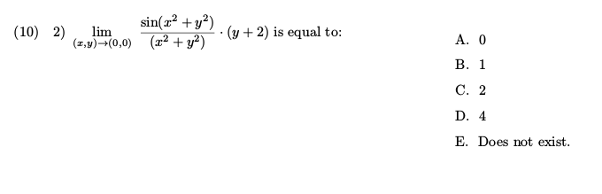Solved Find Limit Of A X Y Function Lim X Y Tends To Chegg Com