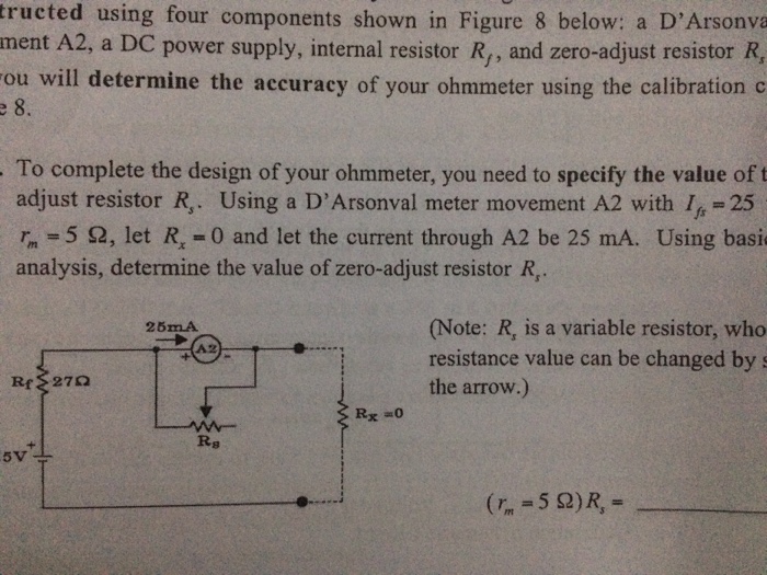 Solved Pre Lab Procedure Calibration Of A D Arsonval Chegg Com