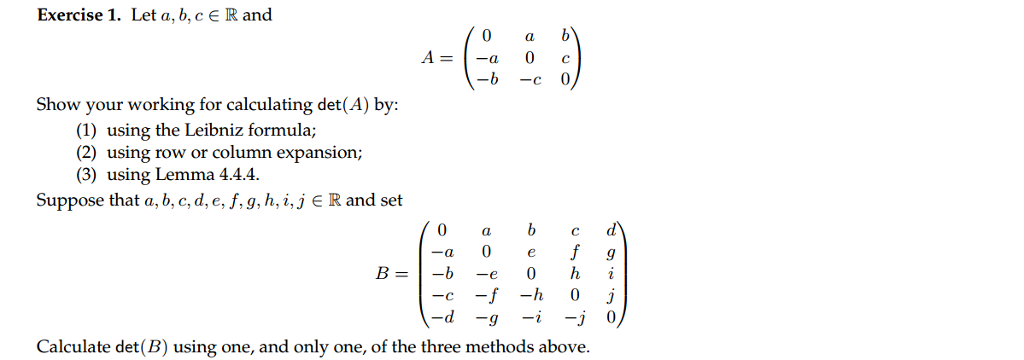 Solved Exercise 1 Let A B Cerand A 0 C Show Your Work Chegg Com