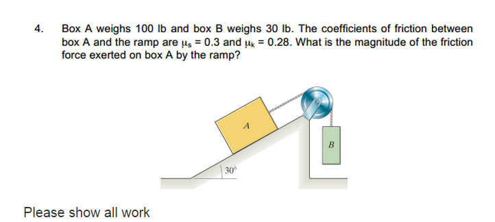 Solved 4 Box A Weighs 100 Lb And Box B Weighs 30 Lb The Chegg Com