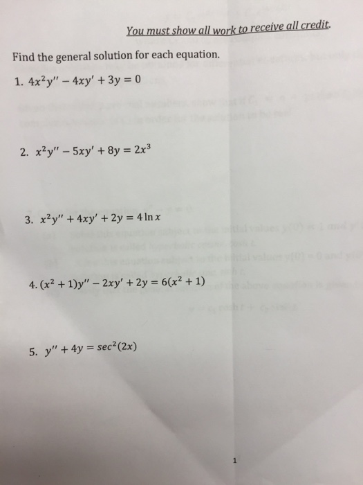 Solved Find The General Solution For Each Equation 4x 2y Chegg Com