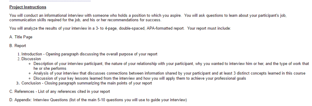 hello i am asked to do this interview for a projec chegg com informational interview questions and answers